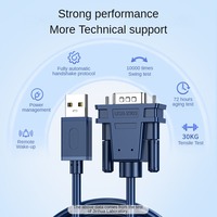 Adaptador de puerto serie USB 2.0 a RS232 de 1,2 metros, color azul oscuro, con cable DB9 (cubierta exterior de PVC, conductor de cobre estañado)