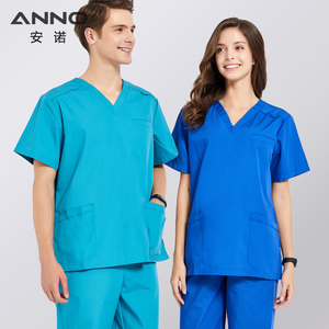 ANNO Customizable Short Sleeve Nursing Uniform Top Hospital Clinic Scrubs Soft <strong>Surgical</strong> Shirt <strong>Custom</strong> <strong>Logo</strong> for Doctors Nurses - Product Image 6