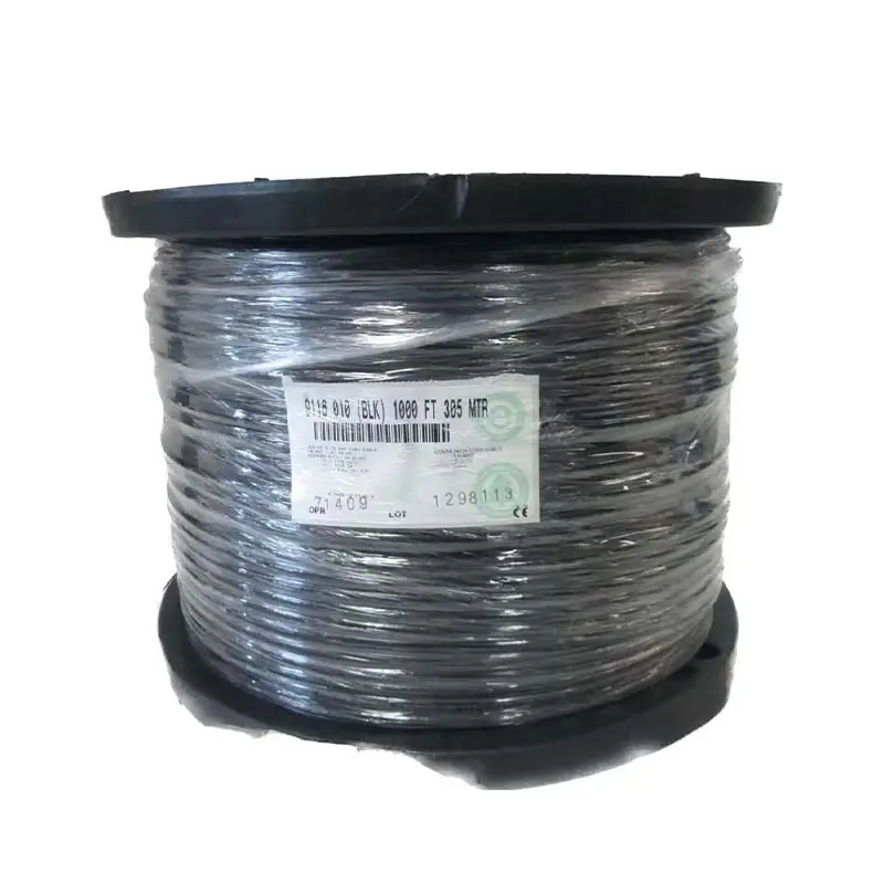 Câble coaxial à large bande, série 6 18 AWG conducteur en acier plaqué cuivre nu solide feuille d'isolation PE + 60% BELDEN 9116