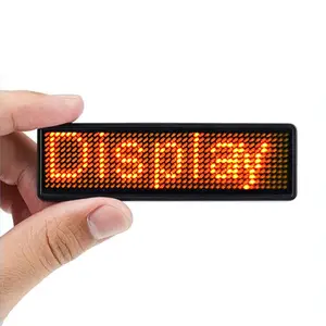 Rechargeable Small LED Display Screen Scrolling Message flashing digital advertisement badge woven badges