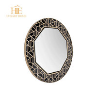 Miroir mural de luxe en marbre noir brillant, acier inoxydable doré, marbre Triano, Nero Marquina, Anthracite pour la décoration intérieure