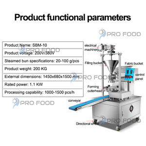 เครื่องทำซาลาเปายัดไส้และโมโมะใช้ในเชิงพาณิชย์พร้อมระบบการขึ้นรูปแผ่นแป้งและไส้แบบอัตโนมัติ - Product Image 5