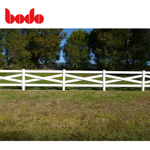 Recinzione in Vinile per Cavalli, Economica Recinzione Agricola, Palo in PVC Protetto dai Raggi UV, 3 Traverse, Bianco e Nero, Recinzione in Plastica per Esterni - Product Image 4