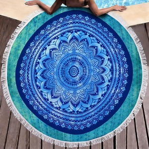 Telo Mare Rotondo in Microfibra con Nappe, Stampa Boho Mandal, Anti-Sabbia, Asciugatura Rapida, Grande Coperta da Spiaggia Rotonda, Stampa Digitale Personalizzata - Product Image 2