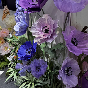 Accessoires de mariage T277, grande fleur géante en papier, fleur géante qui s'ouvre et se ferme automatiquement, décoration de mariage pour événements - Product Image 2