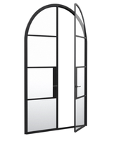 Diseño de rejillas de hierro de arco francés Puertas de vidrio simples o dobles con marco