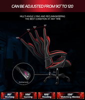 Fauteuil de massage gaming LED RGB moderne inclinable en maille extensible pivotant pour la vente en gros