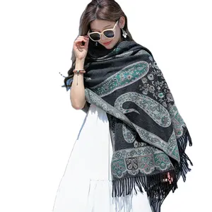 Ethnic style cape women paisley stoles thickened cashew scarf pashmina shawl