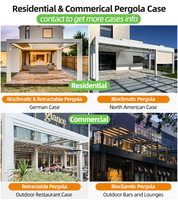 Pergola bioclimatique motorisée de luxe en aluminium anthracite avec toit à lames orientables pour villa en bord de mer, jardin, patio, protection contre les intempéries