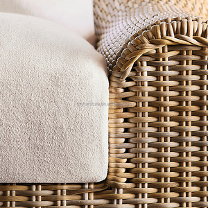 <span class=keywords><strong>Chaise</strong></span> longue moderne et portable en <span class=keywords><strong>rotin</strong></span> PE, spacieuse, avec coussin surdimensionné respirant, idéale pour la piscine et la villa - Product Image 5