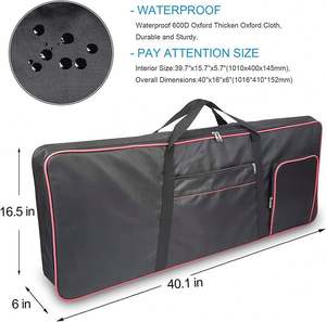Estuche para Teclado de 61 Teclas, Bolsa de Transporte para Piano, Portátil, Impermeable, Acolchado y Duradero, de 40x16x6 Pulgadas, para Teclado de 61 Teclas - Product Image 6