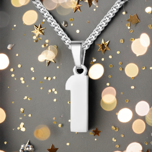 Collier pendentif numéro sportif tendance Artivelle unisexe en acier inoxydable plaqué argent 22, motif bambou porte-bonheur, sans ternissement, sans nickel, cadeau - Product Image 2