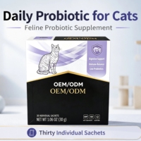 Supplément Probiotique en Gros pour Chats : Santé Digestive, Soulagement de la Diarrhée, Poudre Hyperprotéinée 4g, Durée de Conservation de 2 Ans, pour Chats, OEM