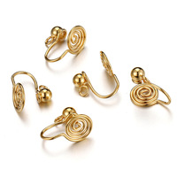 Clips d'oreilles en acier inoxydable Boucles d'oreilles en spirale Couleur or argent Base pour la fabrication de bijoux à bricoler soi-même Composants Boucles d'oreilles en spirale anti-moustiques