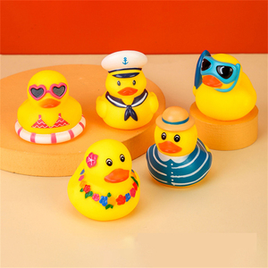High Quality Baby Bath Toy Eco Friendly PVC Bulk Yellow Swimming Ring Diving Sailor Ship Captain Uniform Cowboy <b>Rubber</b> <b>Duck</b> - Product Image 3