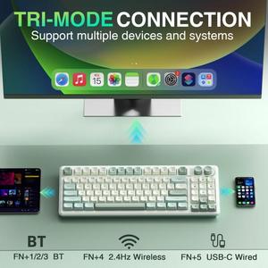 <span class=keywords><strong>Teclado</strong></span> Inalámbrico de Silicona SOLAKAKA SK90 Tri-Modo de 90 Teclas para Juegos y Oficina, Dropshipping - Product Image 3