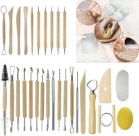 Kit d'outils de poterie pour la sculpture en argile polymère séchée à l'air, fournitures en céramique pour enfants et adultes, ensemble de papeterie de modelage, 36 pièces