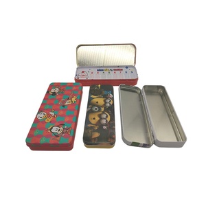 single layer metal stationery tin container tin pencil case custom printing tin box