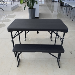 Moon Black doppio <span class=keywords><strong>tavolo</strong></span> <span class=keywords><strong>e</strong></span> sedia <span class=keywords><strong>Set</strong></span> di birra tavoli <span class=keywords><strong>e</strong></span> <span class=keywords><strong>panche</strong></span> all'aperto <span class=keywords><strong>tavolo</strong></span> <span class=keywords><strong>e</strong></span> sedie HDPE pannello di plastica verniciato a polvere finito - Product Image 4