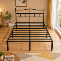 Lit double en acier pliable, réglable, extensible, portable, simple, élégant et durable pour hôtel, appartement, chambre à coucher (vente en gros)