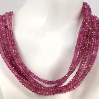Cuentas de Turmalina Rosa Natural de 3mm 4mm, Facetadas, Redondas, para Collar, por Fabricante Mayorista, Proveedor de Piedras con Experiencia