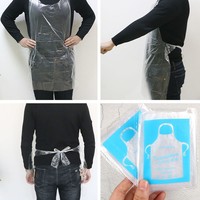 Tablier jetable en plastique imperméable en PE pour cuisine, restauration et nettoyage