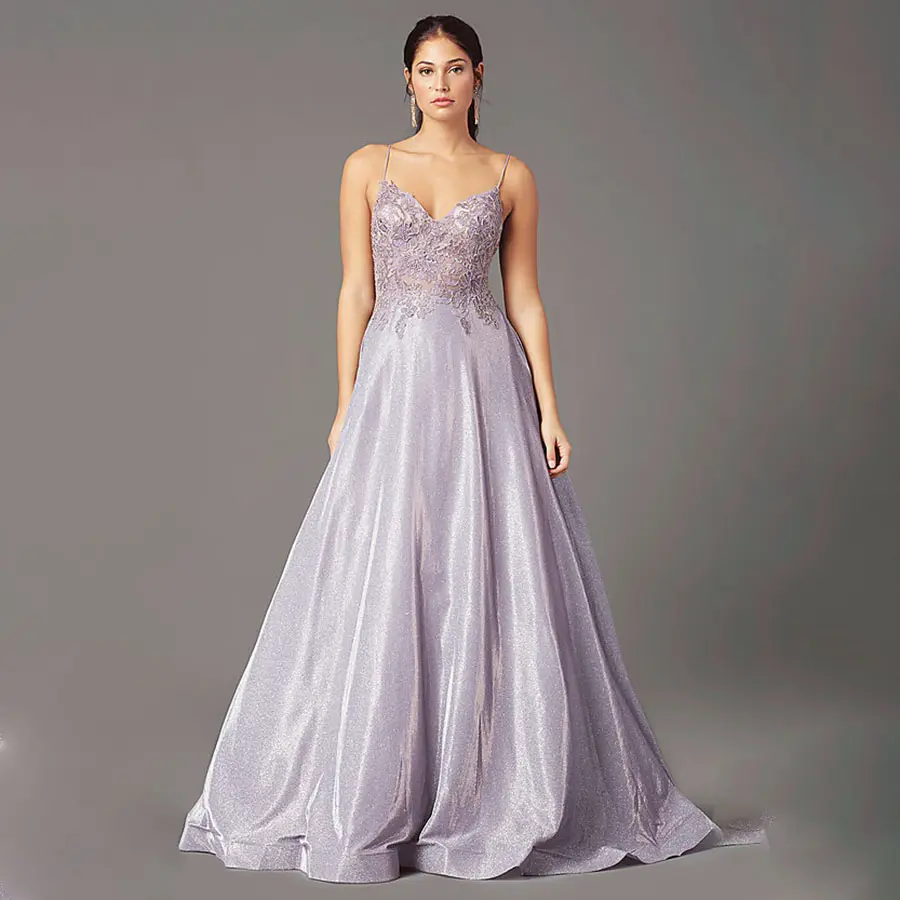 Famous Designer Custom RIBBONS Prom Dress Embroidery Purple Evening Girls Beaded Evening Gowns