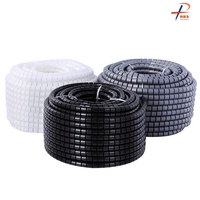 Meilleures ventes PSF HP001 Gaine spirale en nylon auto-agrippante résistante à la chaleur pour câbles, DIY, Gris Blanc Noir
