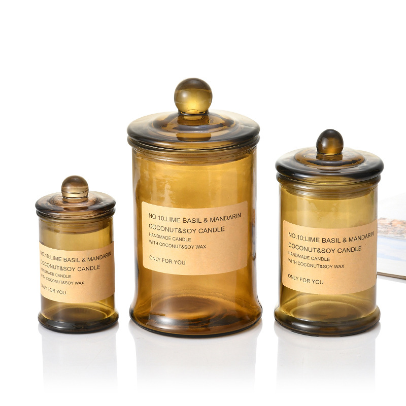 Wholesale Heat Resistant Customized Color Glass Jar Candle Private Label