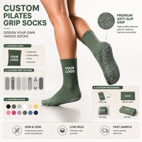 Chaussettes de Pilates antidérapantes personnalisées OEM, respirantes, tricotées, brodées, sans couture, pour femmes, fitness, yoga, antidérapantes, pour marques
