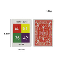 Cartes de lecture mentale à calcul rapide, accessoires de magie de prédiction de poker mentale, jouet pour enfants, débutants, spectacle de fête