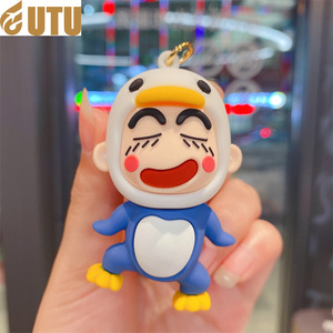 Porte-clés Crayon en plastique coloré amusant pour enfants mignon Couple voiture personnalité sac d'école pendentif accessoire-F - Product Image 4