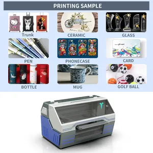 Flat Uv Printer Small Printer 5060 Mobile Phone Case Metal Crystal Label Cylindrical Cup Automatic Color Printing Machine