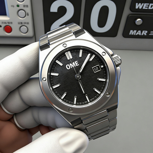 Montre de luxe pour homme en acier inoxydable avec cristal saphir, mouvement mécanique automatique, résistante à l'eau, affichage de la date lumineux, plongeur - Product Image 1