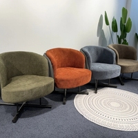 Fauteuil d'appoint pivotant en tissu, chaise de détente ronde rembourrée, canapé individuel moderne pour salon, balcon, ou salle de séjour