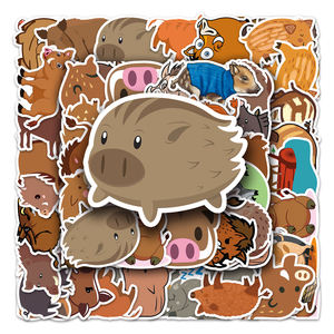 Haute qualité 50 pièces mignon Animal <span class=keywords><strong>sanglier</strong></span> Anime autocollant découpé impression vinyle dessin animé autocollant - Product Image 5