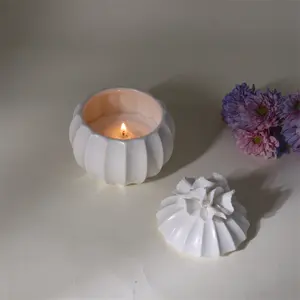 Nordic Design Home Decor Ornament Ceramic Candles Reusable Kiln-Fired Vessels Luxury Aromatherapy Candles