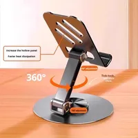 Support universel pliable en métal réglable en hauteur avec rotation à 360° pour téléphone portable et tablette