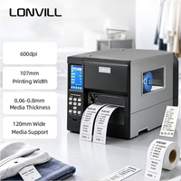 Impresora de Etiquetas RFID LONVILL, USB, Ethernet, RS232, GPIO, Paralela, Wi-Fi, Inalámbrica, BT, Impresora Industrial de Transferencia Térmica