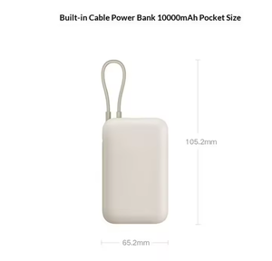 Original mi Pocket Built-in <b>Cable</b> Power Bank 10000mAh 22.5W PD Fast Charging Portable <b>Charger</b> - Product Image 2