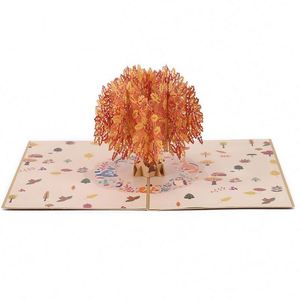 Nouvelle carte 3D stéréoscopique de bénédiction, impression artisanale, érable et écureuil, mignon cadeau pour la fête des enseignants - Product Image 1