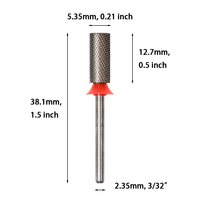 Fraise à ongles professionnelle en carbure, petit diamètre 5.35, cylindrique moyenne, pour lissage des ongles et le polissage du gel, outils de manucure en carbure
