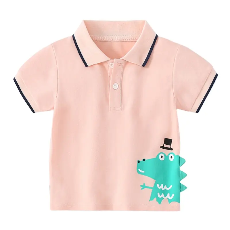 2023 new fashion polo T-shirt for boys cartoon pattern summer kids tops baby polo kids