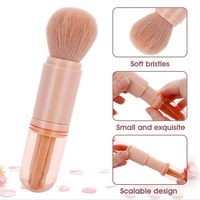 Nouveau Style Portable Doux 4 En 1 Pinceaux De Maquillage Ensemble Pinceau De Maquillage Rétractable