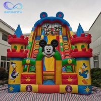 Toboggan gonflable géant de dessin animé, château gonflable pour enfants, toboggan de maison, château gonflable commercial, toboggan de parc d'attractions pour adultes