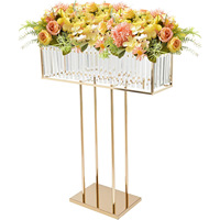 Hochzeits-Kristall-Acryl Tischdekoration Solarbetriebener LED-Blumenständer Umweltfreundliche Rechteckige Hochzeits- und Partydekoration