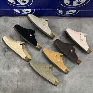 Mules <span class=keywords><strong>Birkenstock</strong></span> de Moda para <span class=keywords><strong>Hombre</strong></span>, Personalizados en Gamuza de Vaca, con Botones, Plantilla con Soporte de Arco para Uso Diario, Diseño Plano y Ligero - Product Image 6