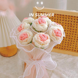 Fleurs tricotées au crochet à la main pour la saint-valentin, <span class=keywords><strong>rose</strong></span> fraîche préservée pour la petite amie <span class=keywords><strong>et</strong></span> la mère - Product Image 2