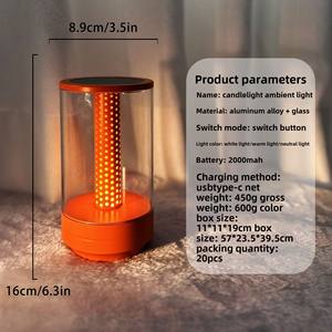 USB Rechargeable LED Bedhead Night Light Romantic Candlelight Atmosphere Desk Lamp Portable Dining <b>Table</b> Outdoor <b>Camping</b> Candle - Product Image 5