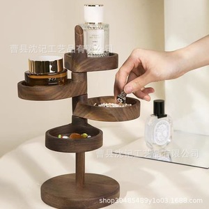 Wooden <b>Desktop</b> <b>Shelf</b> 5 Layers Round Multipurpose Organizer For Jewelry Succulents Office Storage Standing Type - Product Image 2